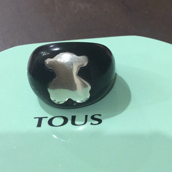 Tous Jewelry - Tous Obsidian and Silver Ring Size 5.5